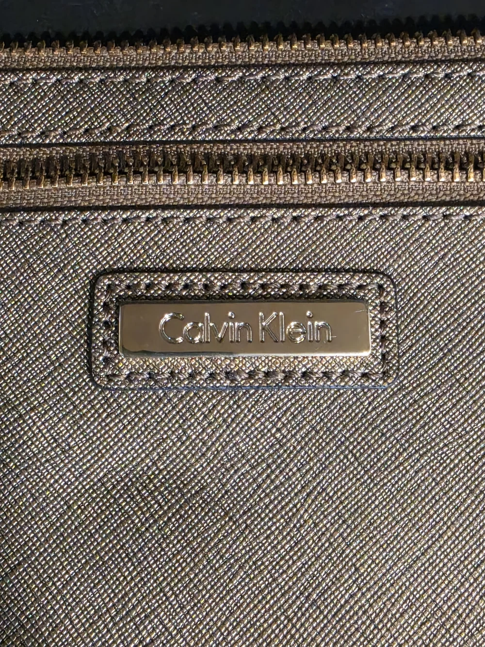 Calvin Klein Metallic Bronze Wristlet Clutch